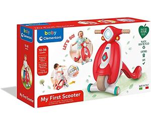 Clementoni- My First Scooter Walker- Versatile Baby Walker and Scooter, Ideal for Indoor and Outdoor Play (10+ Months)