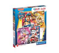 Clementoni - 24786 - Supercolor puzzle Paw Patrol The Movie - 2 x 20 pieces - jigsaw puzzles for kids age 3 - Made in Italy, cartoon puzzles