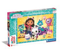 28521 Gabby's Dollshouse Supercolor Dollhouse-24 Maxi Pieces, Jigsaw Kids Age 3, Puzzle Cartoon, Made in Italy, Black
