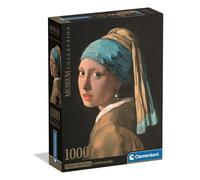 Clementoni Puzzle 1000 pieces Museum Collection, Girl with Pearl Earrig, Compact box, Puzzle dor Adults 14-99 Years, Made in Italy, 39967
