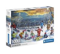 Clementoni - Puzzle 1000 Pieces - Pauline Paquin Collection - Let’s Go Skiing Together - Poster Included - Finish Size 70 x 50 cm - Compact Box - from 14 Years Old to Adult - 83012