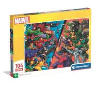 Clementoni Puzzle 104 pieces, Marvel Heroes VS Villains, Puzzle for Kids 6+ Years, Made in Italy, 25059