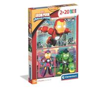 Clementoni Puzzle 2x20 pieces, Ironman and His Amazing Friends, Marvel, Puzzle for Kids 3+ years, 24828