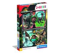 Clementoni, Puzzle 2x60 Jurassic World, 120 pieces, Puzzle for Kids 4+ years, Made in Italy, 24830