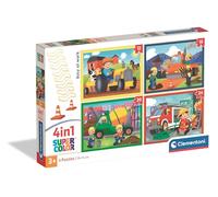 Clementoni Puzzle 4in1, Busy at Work, Puzzle for Kids 3+ Years, Made in Italy, 21741