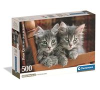Clementoni Puzzle 500 pieces, Collection Kittens, Compact Box, Puzzle for Adults 14-99 Years, Made in Italy, 35580
