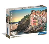 Clementoni Jigsaw Puzzle Riomaggiore Coast - 500 Pieces, Compact Box, Made in Italy for Adults