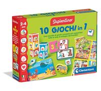 Clementoni Sapientino 10 Games in 1 - Educational Game for Children 3-6 Years, Illustrated Cards, Learning Letters and Numbers, in Italian, Made in Italy, 18153