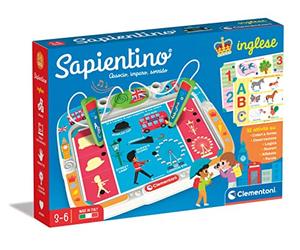 Clementoni - Sapientino English-Banquet with Activity Cards and Interactive Pens, Educational Game 3 Years, Electronic (Italian Version) -Made in Italy, Multicoloured, 16387