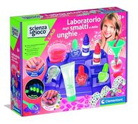 Clementoni Science and Game Lab - Laboratory for Nail Polish and Nails, Kit for Artificial Nails and Nail Art for Girls from 8 Years, Science Game with Nail Polish, Glitter and Stickers, Made in
