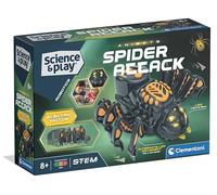 Clementoni Science & Play Spider Robot, STEM Toy for Boys, Build Your Own Walking Robot with LED Eyes & Glowing Fangs, Ages 8+, English Version, 75162