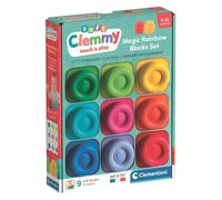 Clementoni Soft Clemmy Magic Rainbow Blocks Set, 9 Soft Building Blocks for Children from 6 Months, Early Childhood Game, Made in Italy, Washable and Non-Toxic, Sensory Development and