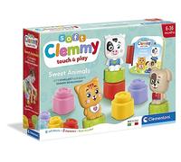 Clementoni - Soft Clemmy Playset with Book, Cute Animals, Building Blocks, Soft Block for Babies 6 Months, Awakening Toy, First Age, Made in Italy, 17849, Multi-Colour