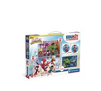 Clementoni Spidey & His Amazing Friends Edukit 4-In-1 Jigsaw Puzzles And Games Set One Colour