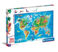 Clementoni Supercolor Dinosaurs Map Puzzle - Puzzle 180 Teile ab 7 Jahren - bunt
