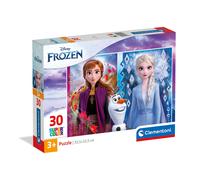 Clementoni Supercolor Disney Frozen Puzzle for Children, Multi-coloured, 2 x 30 Pieces, Ages 3 Years Plus, Standard size
