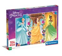 Clementoni Jigsaw Puzzle Disney Princess 104 Pieces - Supercolor Puzzle For Children 6-8 Years, Cartoon, Disney, Gift For Boy/Girls, Puzzle For Kids, Made In Italy, 25772