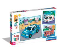 Clementoni - Supercolor Rescue Vehicles-3x48 (bevat 3 48 delen) kinderen 5 jaar,