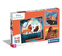 Clementoni Jigsaw Puzzle The Lion King 3 Puzzle With 48 Pieces - Supercolor Puzzle For Children 5-7 Years, Cartoon, Gift For Boy/Girls, Puzzle For Kids, Made In Italy, 25323
