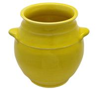 Cleminson Hand-Dipped Ceramic Utensil Jar | Artisan Kitchen Utensil Holder | Made in Spain | Stylish Cutlery Pot Organiser | Rustic Farmhouse Crock for Spoons, Spatulas, Whisks (Yellow Dipped)