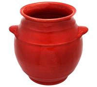 Cleminson Hand-Dipped Ceramic Utensil Jar | Artisan Kitchen Utensil Holder | Made in Spain | Stylish Cutlery Pot Organiser | Rustic Farmhouse Crock for Spoons, Spatulas, Whisks (Red Dipped)