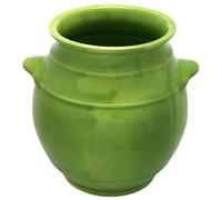 Cleminson Hand-Dipped Ceramic Utensil Jar | Artisan Kitchen Utensil Holder | Made in Spain | Stylish Cutlery Pot Organiser | Rustic Farmhouse Crock for Spoons, Spatulas, Whisks (Lime Green Dipped)