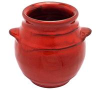 Cleminson Hand-Dipped Ceramic Utensil Jar | Artisan Kitchen Utensil Holder | Made in Spain | Stylish Cutlery Pot Organiser | Rustic Farmhouse Crock for Spoons, Spatulas, Whisks (Red Pastel)