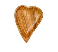 Cleminson Olive Wood Heart-Shaped Dish | 17 x 13 x 2.7 cm | for Snacks, Nuts, Olives, Tapas