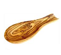Cleminson Olive Wood Kitchen Spoon Rest, Hand-Carved, 23 x 9 cm, Made in Tunisia