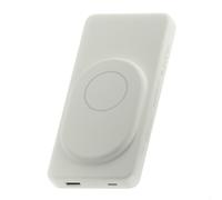 Clemm Portable Wireless Charger 10K mAh Dual Port (USB-A, USB-C) Quick Charging Power Bank for iPhone 16/15 / 14, Samsung Galaxy, iPad, Google Pixel, and More, Ivory