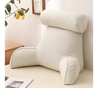 CLEMMO Reading Pillow,Filled Back Support Reading Pillow For Bed,Back Support With Arm Rests,Perfect Back Support Cushion For Adults Reading/Watching TV
