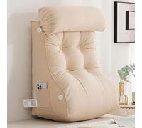 CLEMMO Reading Pillow For Bed,Lumbar Support Cushion,Back Rest Support Pillow,Backrest For Books,Gaming,TV,With Neck Pillow,Perfect For Sitting,Reading,or Gaming