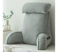 CLEMMO Reading Pillow,Lumbar Pillows,Lower Back Support Cushion,with Neck Roll,with Removable Cover,For Bed Rest,Arm,Back,Pregnancy Lumbar