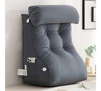 CLEMMO Reading Pillow,Wedge Pillow,Bed Rest Pillow,Lumbar Support Cushion,with Adjustable Neck Pillow And Pockets,Perfect For Adults,Teens,and Kids