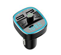 Clenp Car MP3 Player, T25 Dual USB Ports Smart Car Bluetooth 5.0 MP3 Music Player Hands-free Call Black