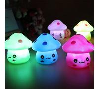 Clenp Cute Night Light, 1PC Colorful Lighting Mini Mushroom LED Night Light Home Stairs Bedside Lamp Gift White