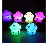 Clenp Cute Night Light, 1PC Night Light Fantastic Cute Vinyl Mushroom LED Light for Desk Decor Yellow