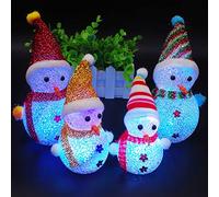 Clenp Cute Night Light, 1PC Night Light Rechargeable Decorative Cute Christmas Snowman PVC Atmosphere Lamp for Xmas Tree 13cm