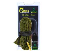 CLENZOIL Field & Range 38 Cal - 9MM Cobra Bore Cleaner | Gun Barrel Cleaning Tool for 38 Cal - 9MM | Brass Brush Embedded in Cotton Bore Rope