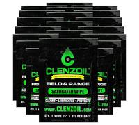 Clenzoil Field & Range Single Wipe Multi-Pack - Individual CLP Cleaning Wipes - For Hunting Firearm Maintenance - Removes Dirt & Oils - No-Mess Gun Cleaner - 20-Wipe Pack