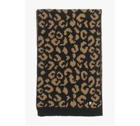 Cleo Black Leopard Print Scarf - Black Fabric / One Size