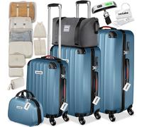 Tectake Cleo Hard-Shell Luggage Set With Tsa Lock And Luggage Scale - Blue
