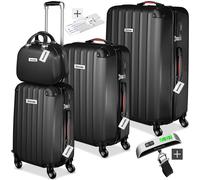 Tectake Cleo Hard-Shell Luggage Set With Tsa Lock And Luggage Scale - Black