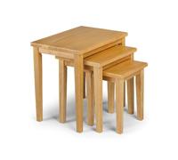 Cleo Nest Of 3 Tables Natural Oak Finish - Julian Bowen | TJ Hughes