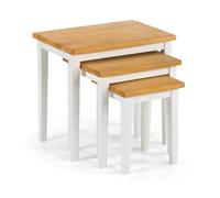 Julian Bowen Cleo Nest Of Tables White/Natural Oak