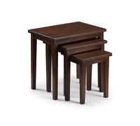 Julian Bowen Cleo Nest of Tables, Mahogany | Contemporary Nesting Tables for Living Room, Solid Rubberwood, Space-Saving Nesting Design