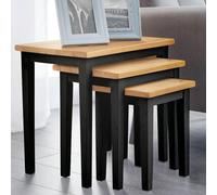 Cleo Nest of Tables - Set of 3 - Black and Oak