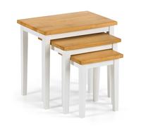 Julian Bowen Cleo Nest Of Tables White/Natural Oak