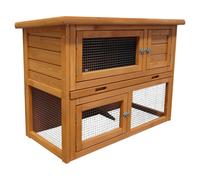 Cleo Rabbit Hutch Barnie Brown 95x45x70 Cm With Run And Zinc Drawer