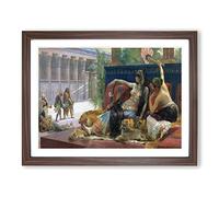 Cleopatra By Alexandre Cabanel Classic Painting Framed Wall Art Print, Ready to Hang Picture for Living Room Bedroom Home Office Décor, Walnut A2 (64 x 46 cm)